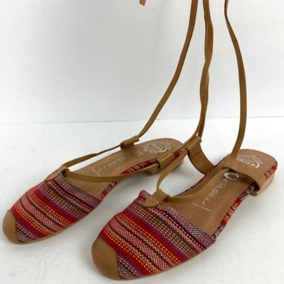 Jeffrey Campbell Woven‎ Aztec Screech Sandals Size 6 Bohemian Hippie Wrap Ballet - Picture 6 of 8